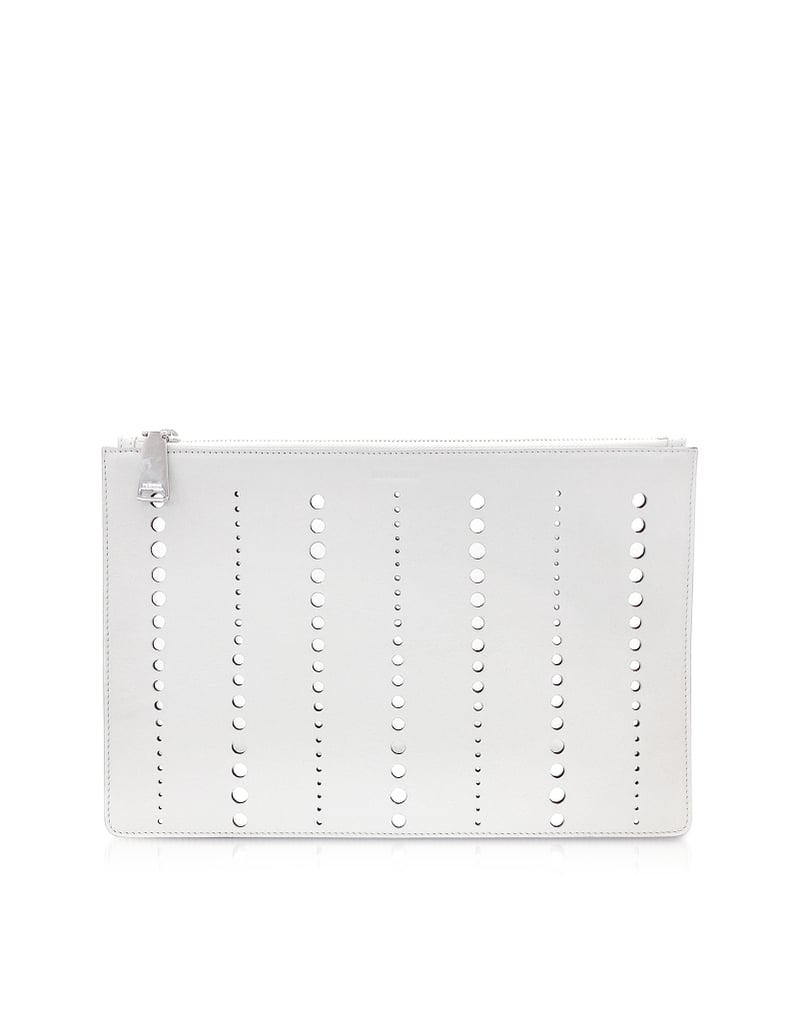 Jil Sander Large Open White Perforated Leather Fine Envelope ($430)