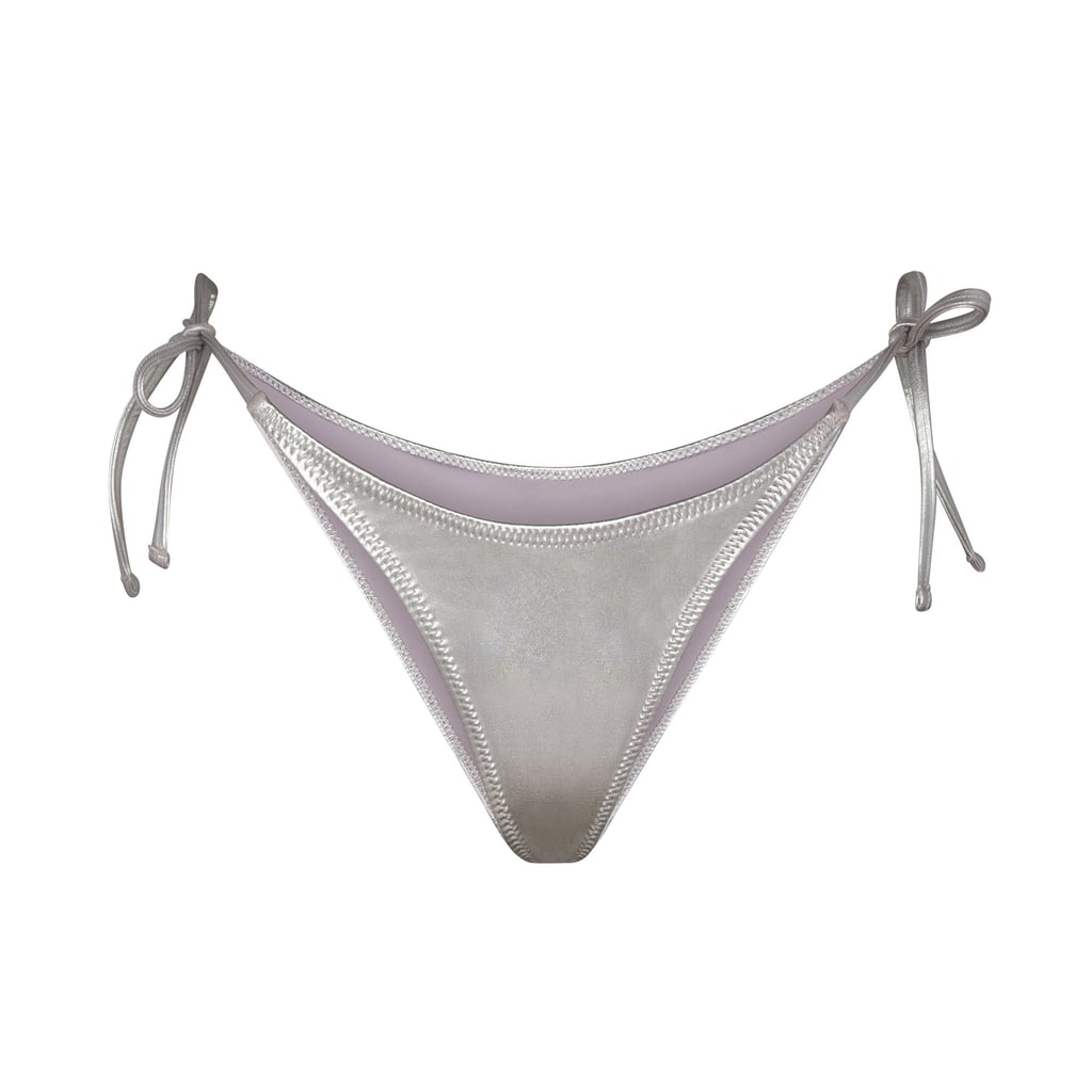 Skims Metallic Swim Dipped Tie Bottoms in Nickel ($48)