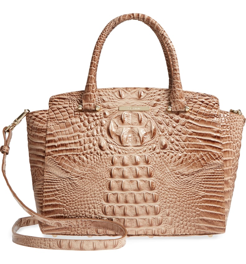 Brahmin Nadia Croc Embossed Leather Satchel