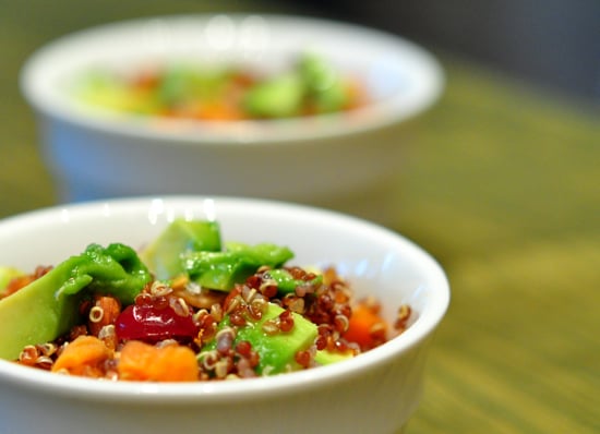 Easy Quinoa Salad With Avocado Nuts And Dried Fruit Popsugar Food