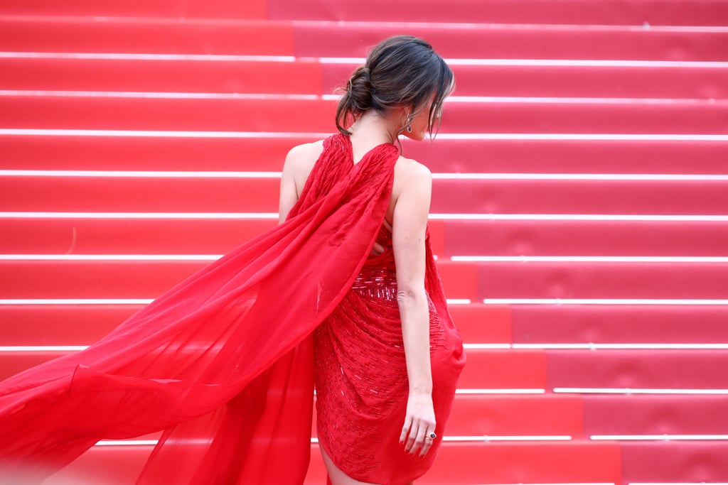 Alessandra Ambrosio Red Julien Macdonald Rochie la Cannes 2019