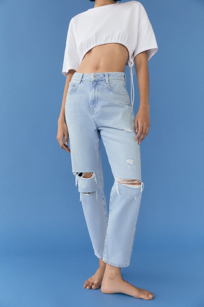 Zara Ripped Mom Fit Jeans