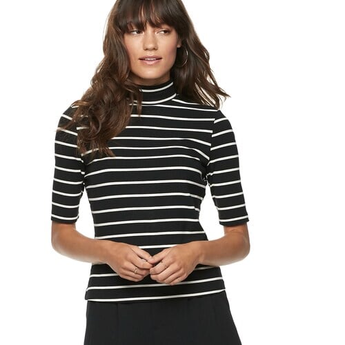 POPSUGAR Elbow Sleeve Mockneck Top