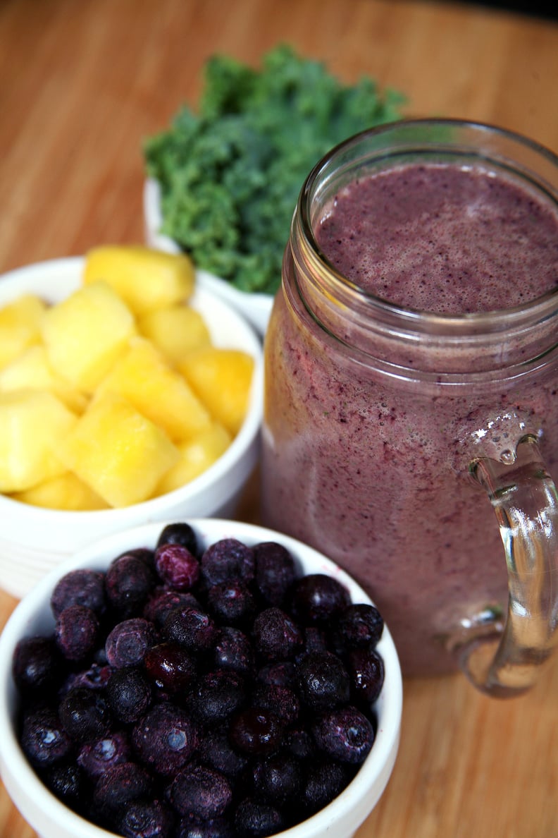 Pineapple, Kale, and Blueberry Smoothie