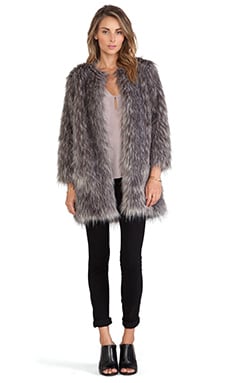 BSABLE Stella Faux Fur Jacket in Gray