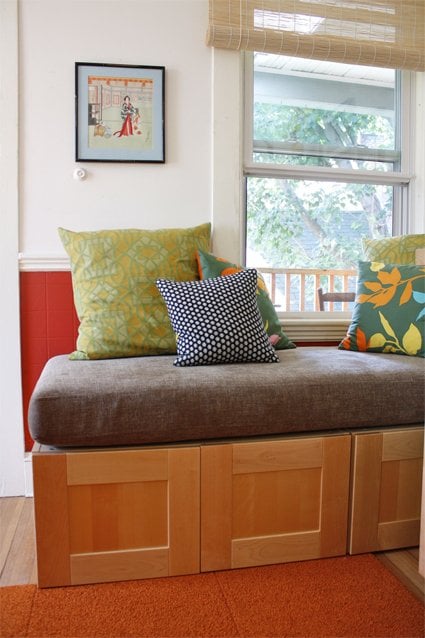 Kitchen Storage Bench | How to Reuse a Crib Mattress ...