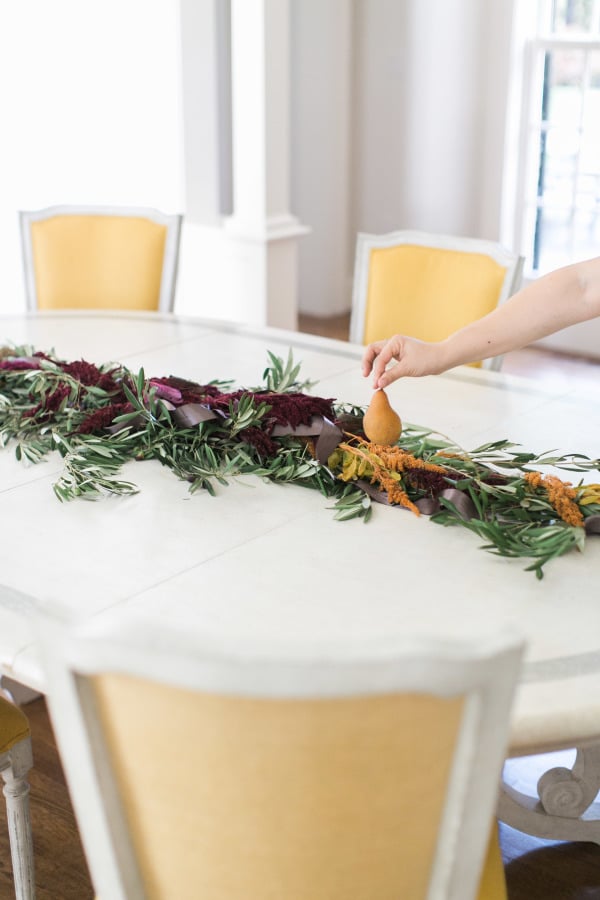 Place Fall Fruit on a Garland Table Runner