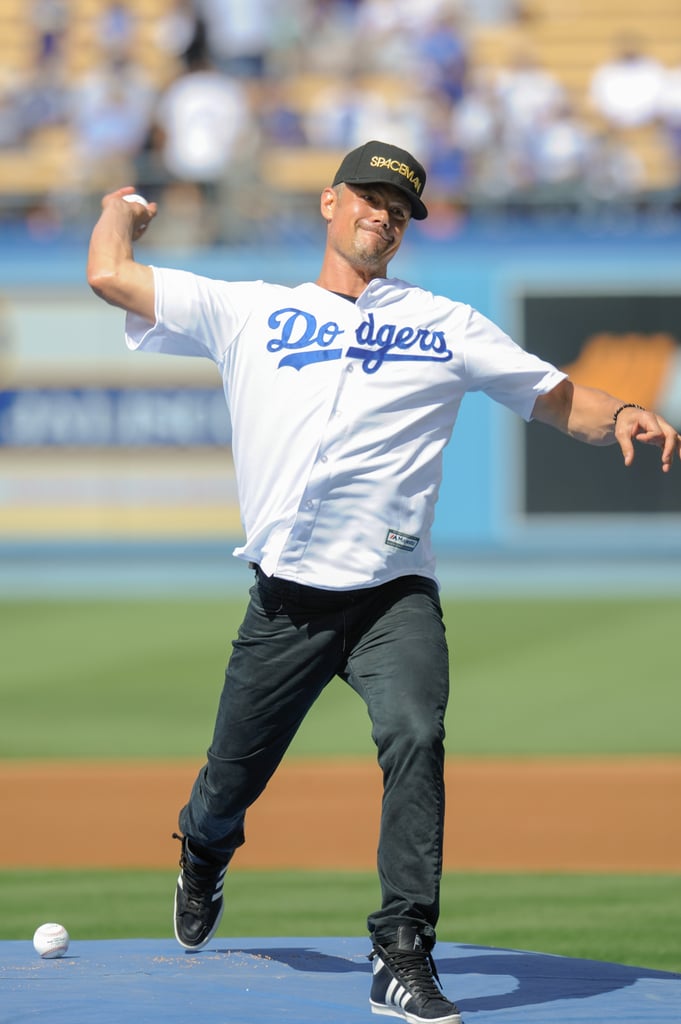 Fergie, Josh Duhamel, and Axl at Dodgers Game August 2016