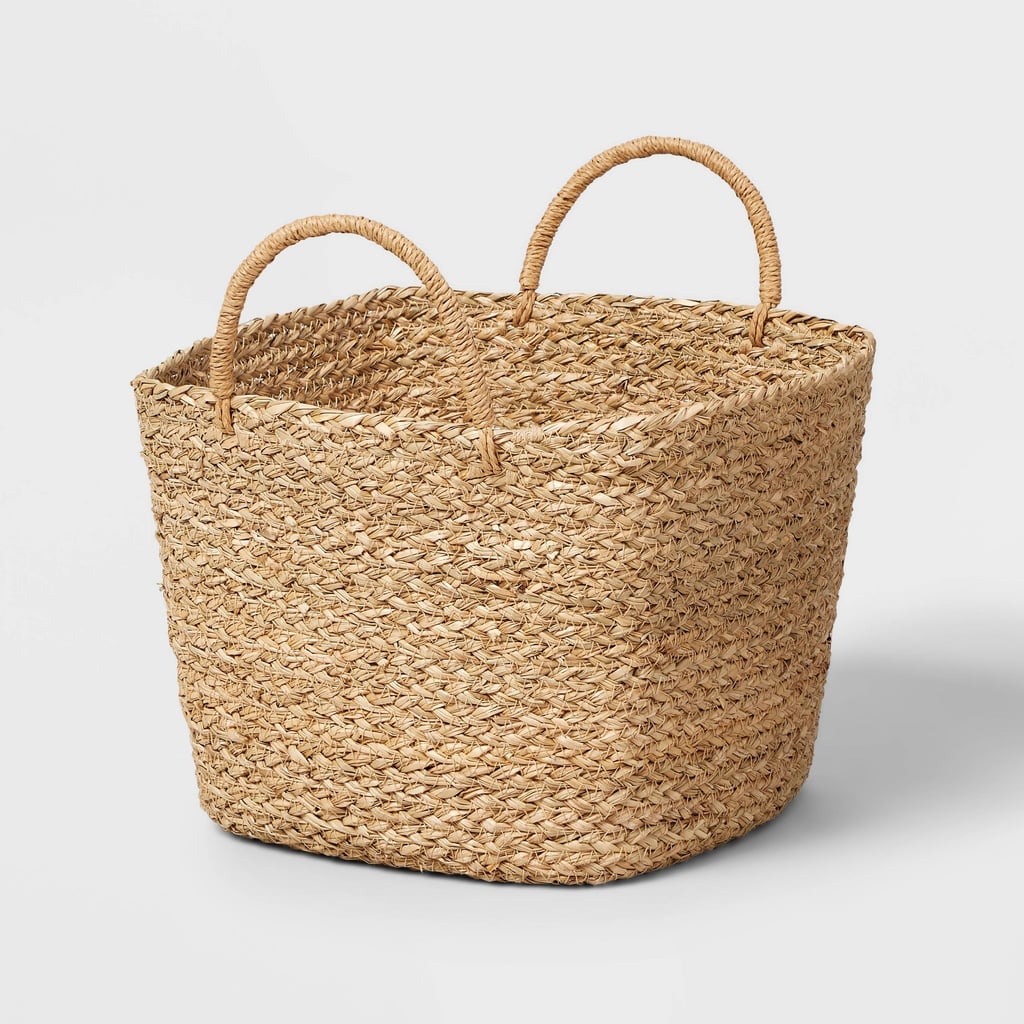 A Storage Container: Brightroom Rectangular Woven Seagrass Basket Natural