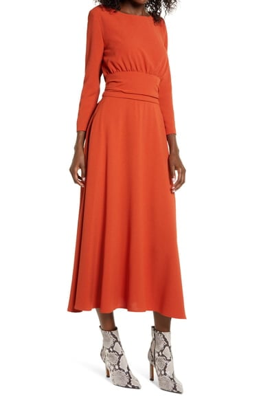 Juila Jordan Three Quarter Sleeve Midi Dress