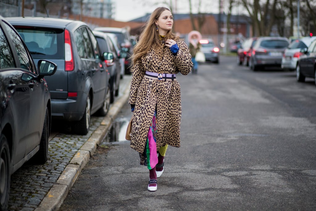 Style Your Leopard-Print Coat With: Printed Pants and a Belt
