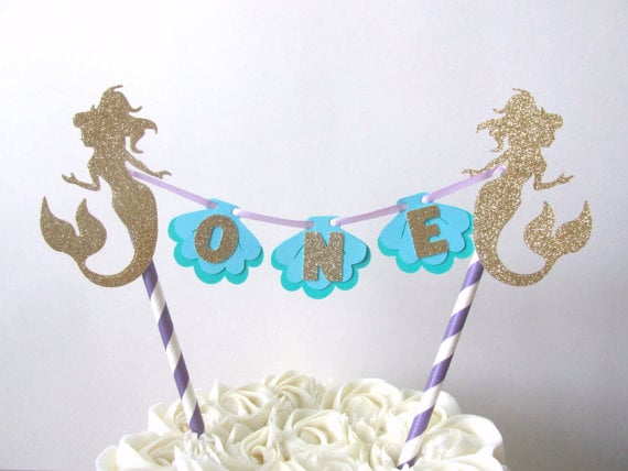 Mermaid Cake Topper Banner