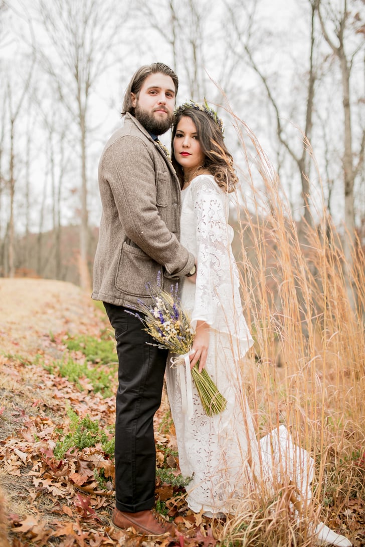 boho winter wedding guest