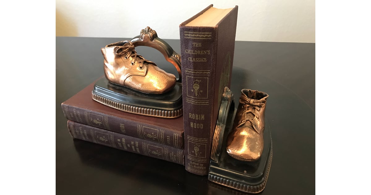 bronze baby shoe bookends