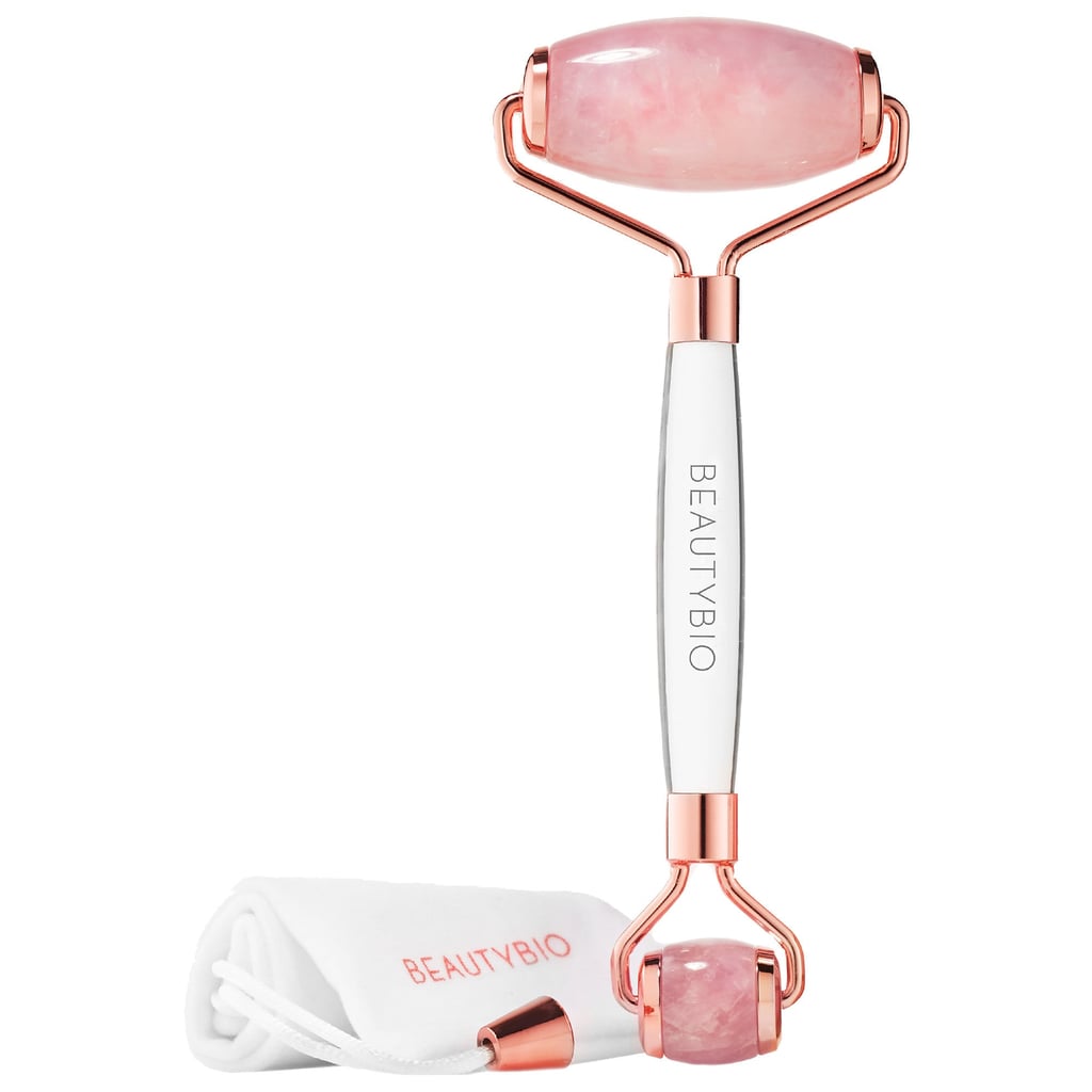 BeautyBio Contouring + De-Puffing Rose Quartz Roller