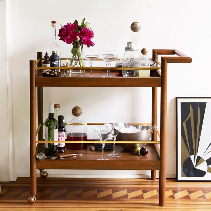 For Happy Hour: Mid-Century Bar Cart