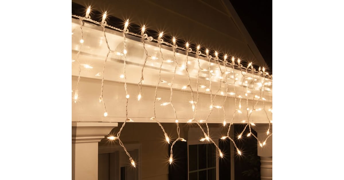 Clear Incandescent Icicle Lights Cozy Hygge Products POPSUGAR Home
