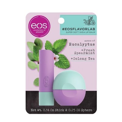 Eos Flavour Lab Lip Balm Stick and Sphere in Eucalyptus