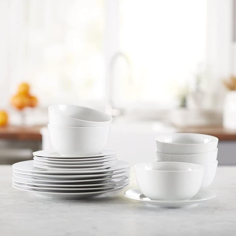 Elegant Dining: Amazon Basics 18-Piece Kitchen Dinnerware Set