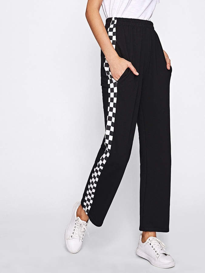 Side checkered hotsell pants