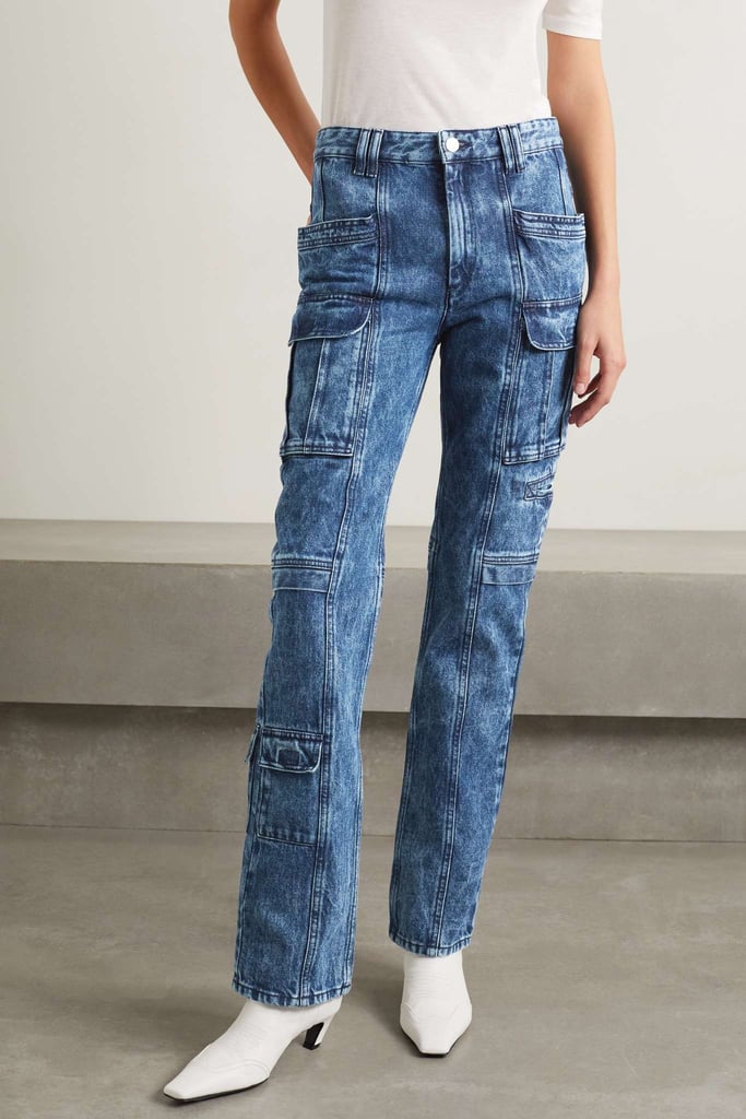 Cargo Jeans: Isabel Marant Vokayo Acid-Wash High-Rise Jeans