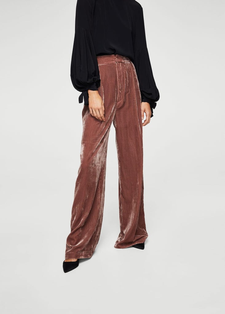 Mango Flared Velvet Trousers