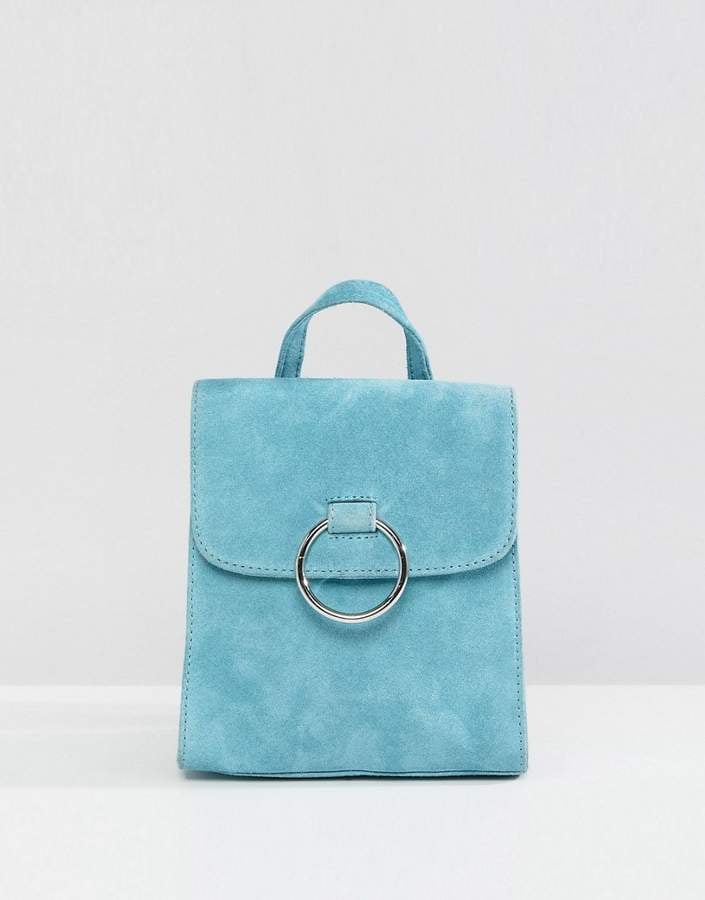 ASOS Suede Mini Backpack With Ring