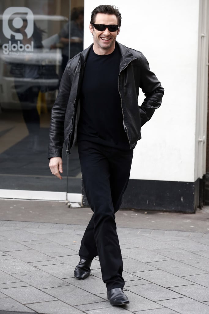 Hugh Jackman had some pep in his step in London on Friday.