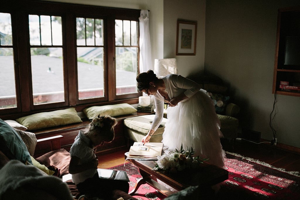Little Girl Is Ring Bearer in Mom's Wedding
