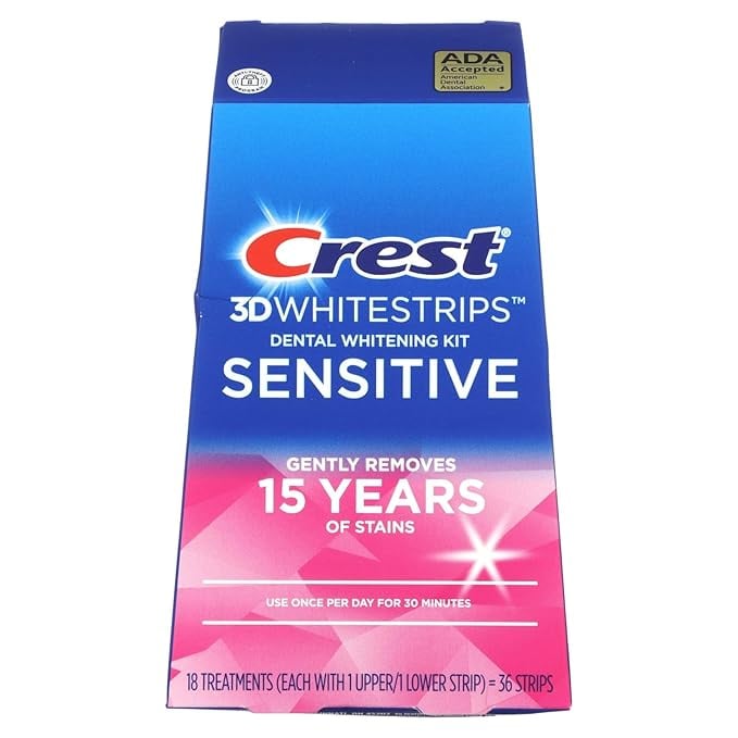 Crest 3D Whitestrips Sensitive At-Home Teeth Whitening Kit