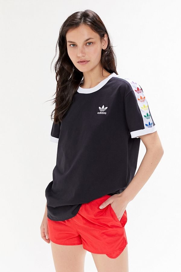 Adidas Pride Rainbow Trefoil Tape Ringer Tee | We Would Be Proud to Rock Any of These 26 Pride Pieces From Urban Outfitters | POPSUGAR Fashion Photo 9
