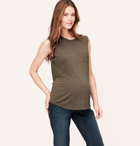 Maternity Mixed Media Sleeveless Tee ($35)