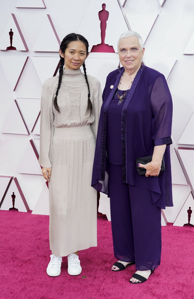 Chloé Zhao's White Sneakers and Hermès Gown at 2021 Oscars