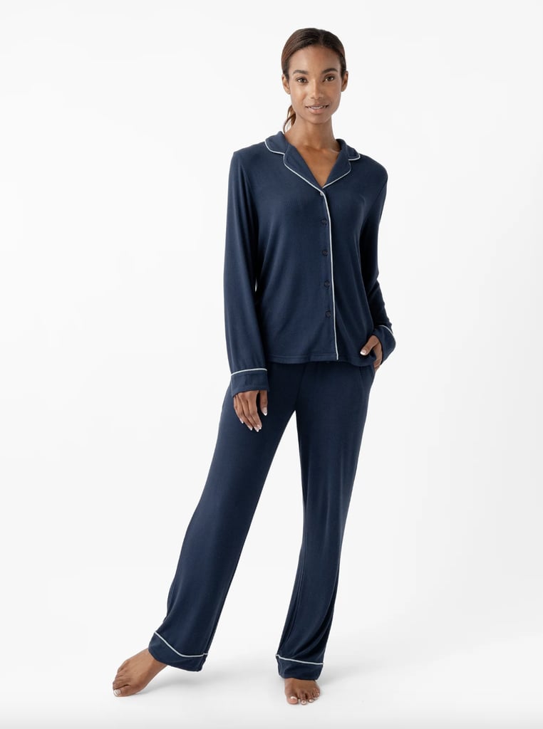 Cozy Earth Rib-Knit Classic Long Sleeve Pajama Set