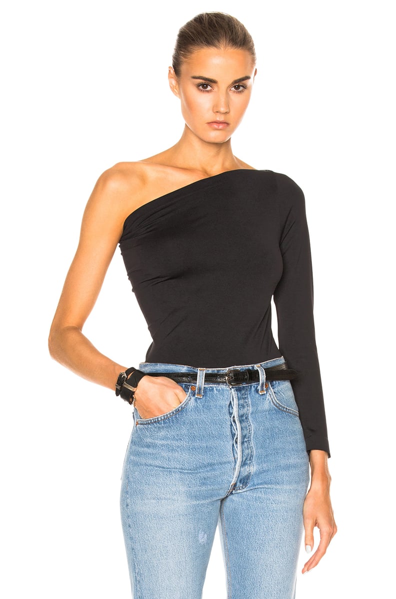 Helmut Lang One-Shoulder Tee in Black