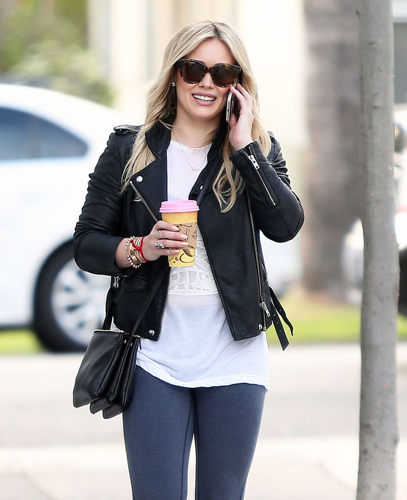 Hilary Duff chatted on the phone in LA on Thursday.