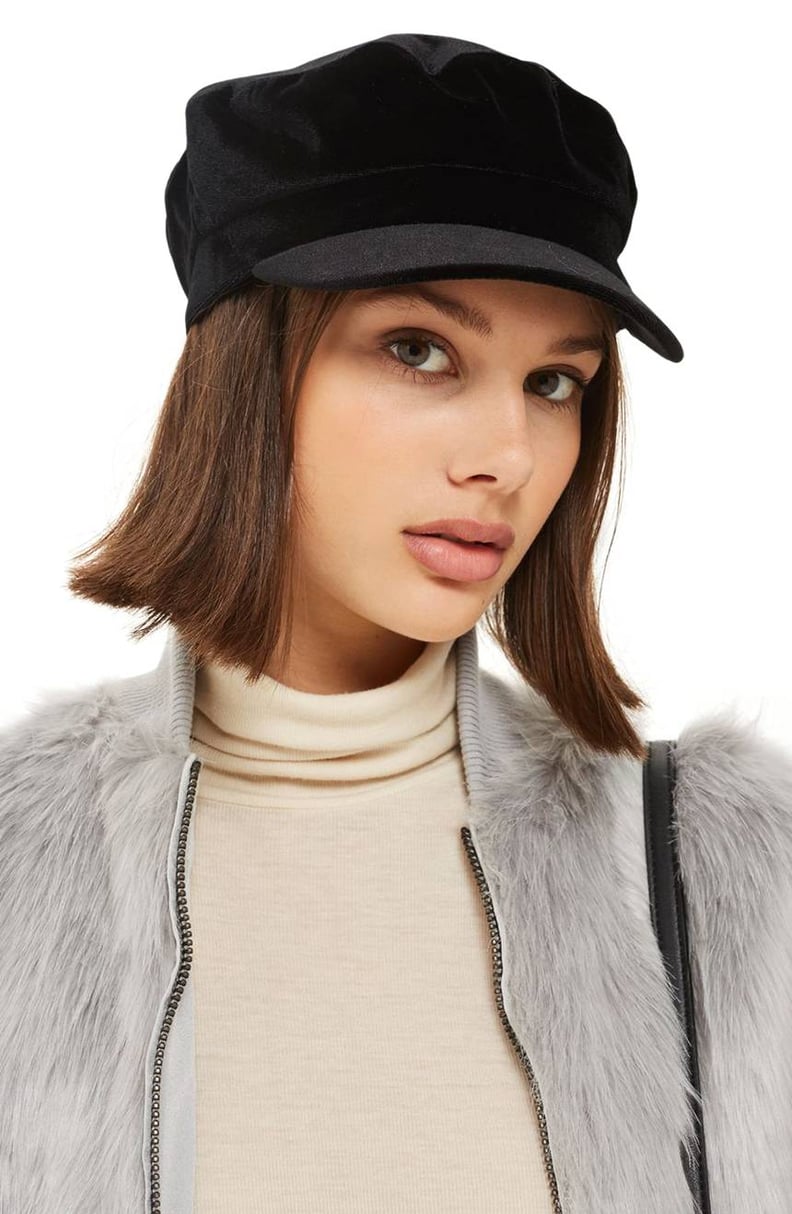 Topshop Women's Velvet Baker Hat