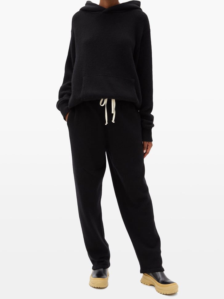 track pants with sweater