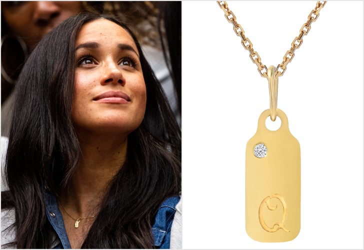 mini dog tag initial necklace