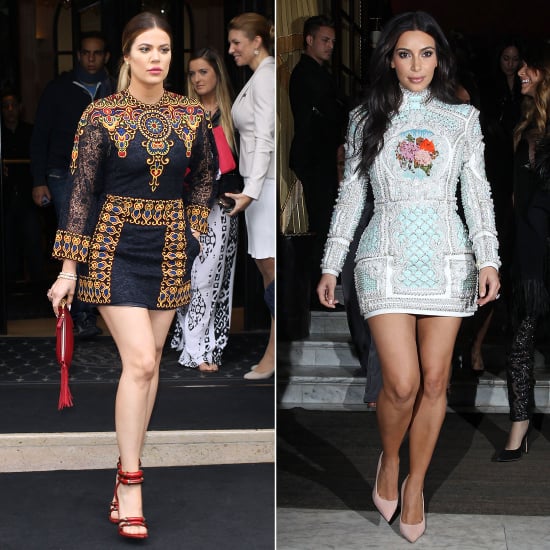 Kim and Khloe Kardashian Dresses in Paris