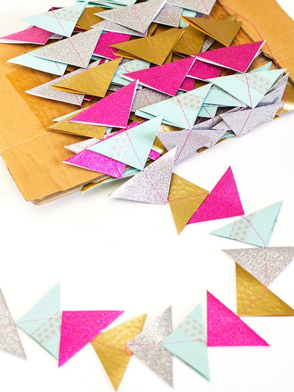 Paper Triangle Garland Colorful Wedding DIYs POPSUGAR Smart Living