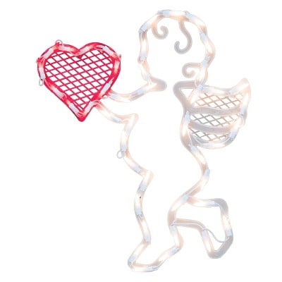 Impact Innovations 17" Lighted Valentine's Day Cupid Heart Window Silhouette