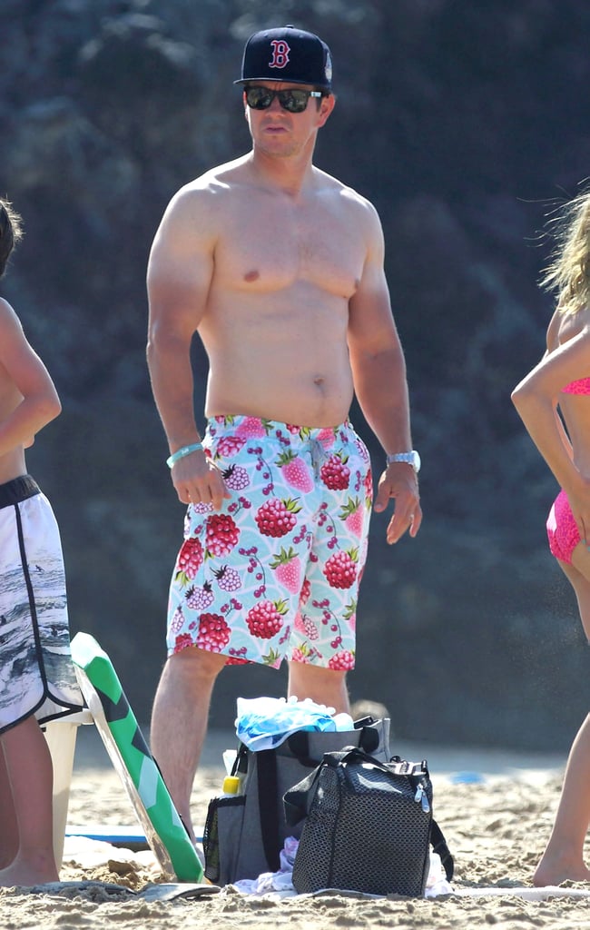Mark Wahlberg With a Farmer's Tan on the Beach December 2015