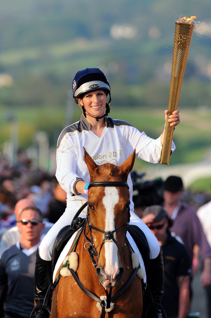 Zara carried the Olympic torch in May 2012.