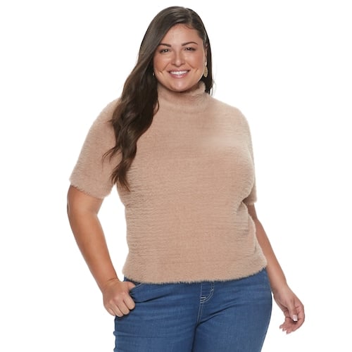 Apt. 9 x Cara Santana Plus Size Eyelash Mockneck Sweater