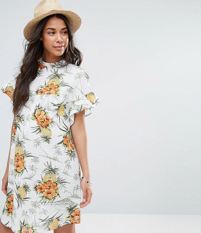 Smock Dress in Vintage Tropical Print