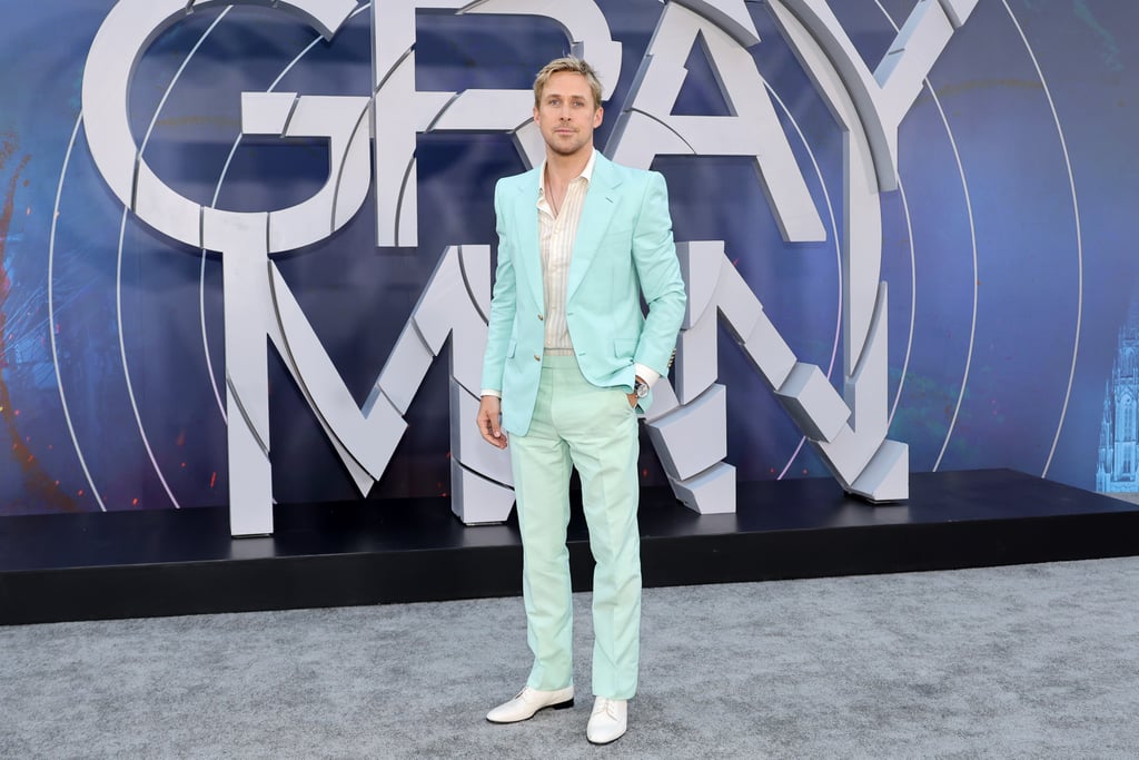Ryan Gosling Wears Mint Gucci Suit to The Gray Man Premiere