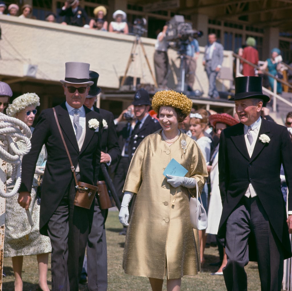 Queen Elizabeth II at Epsom Downs Racecourse in 1962