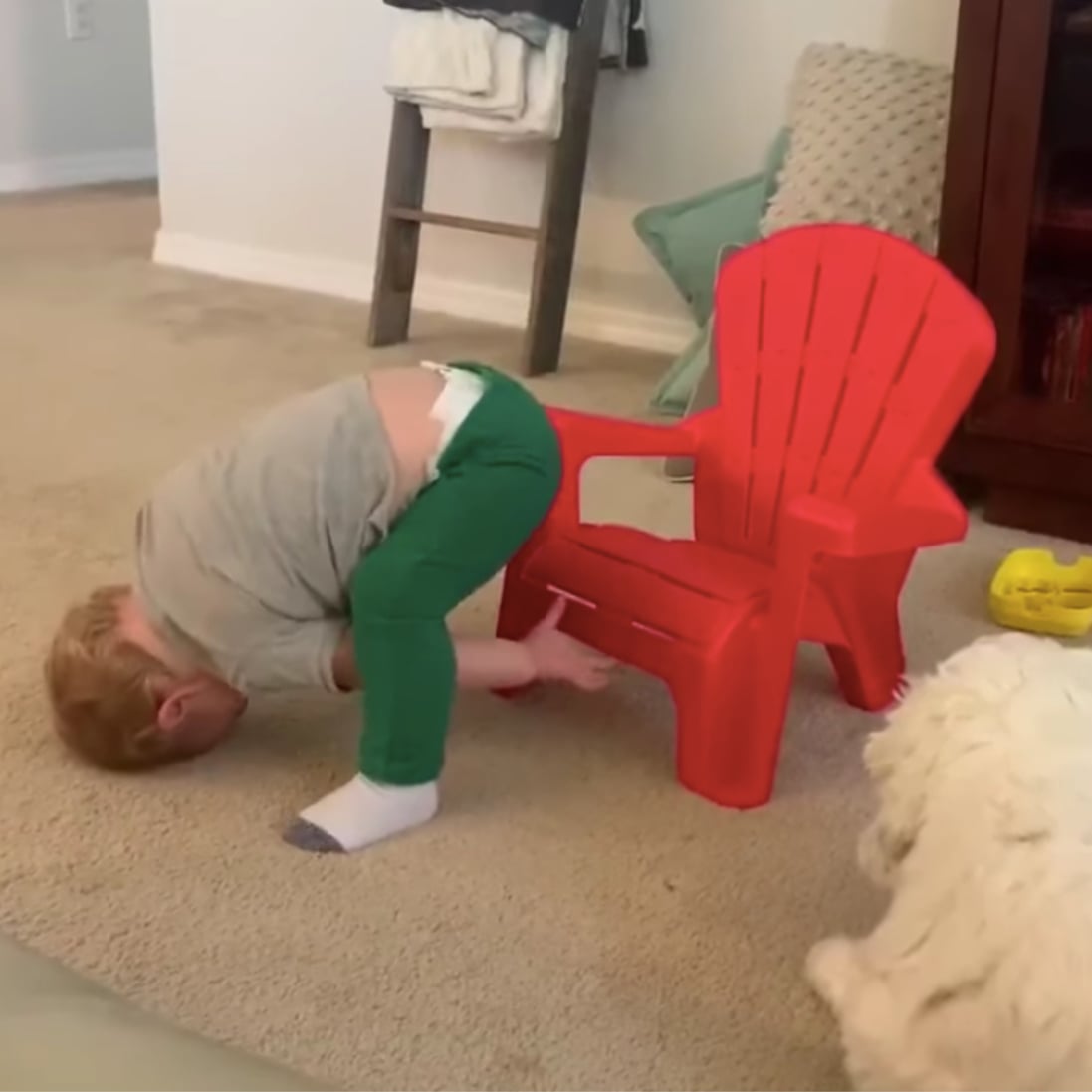 Toddler Tries To Sit In A Chair For The First Time Video Popsugar Family