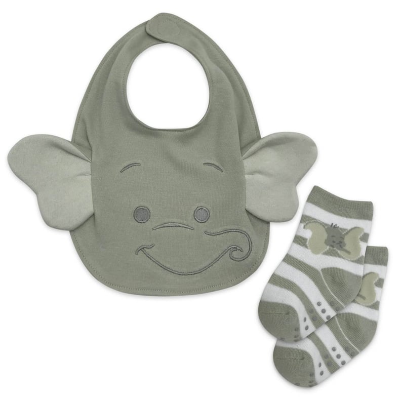 An Adorable Dumbo Set: Dumbo Bib and Socks Set